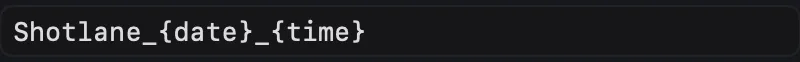 Shotlane export settings